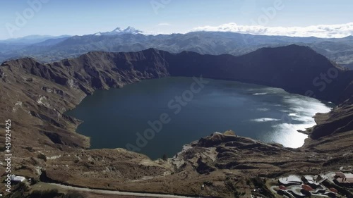 Quilotoa Lake aereal view,  in the meadle of he ecuaorian andes 
Elevation: 3,914 m
Prominence: 155 m
Last eruption: 1280 photo