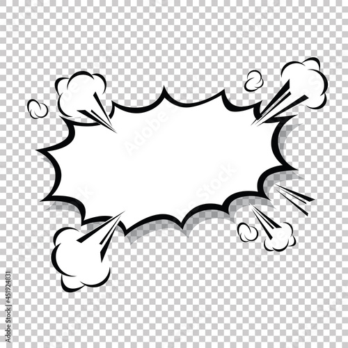 Transparent Background with Boom comic book explosion vector design pattern. illustrator