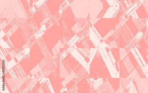 Abstract grungy vector tile. Coral, salmon color background, lite hand drawn cover