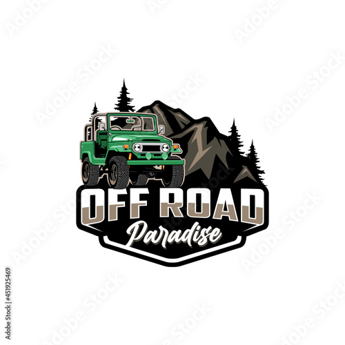 off road SUV truck logo isolated vector
