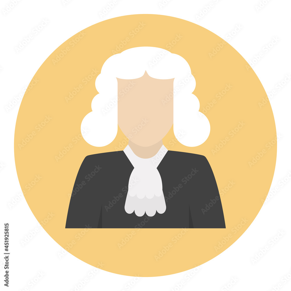 The judge icon clipart vector in illustration of law concept free vector