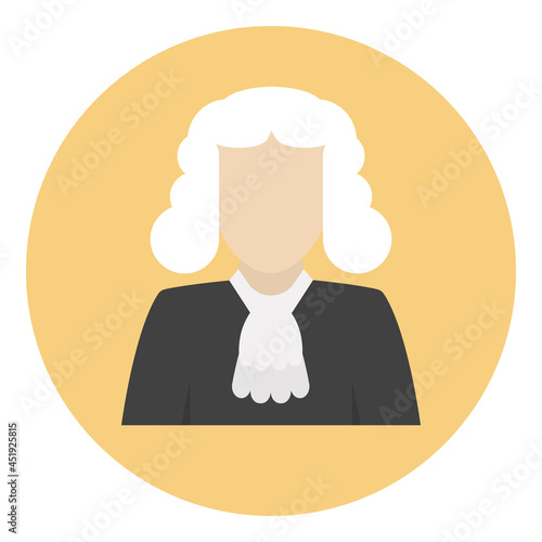 The judge icon clipart vector in illustration of law concept free vector