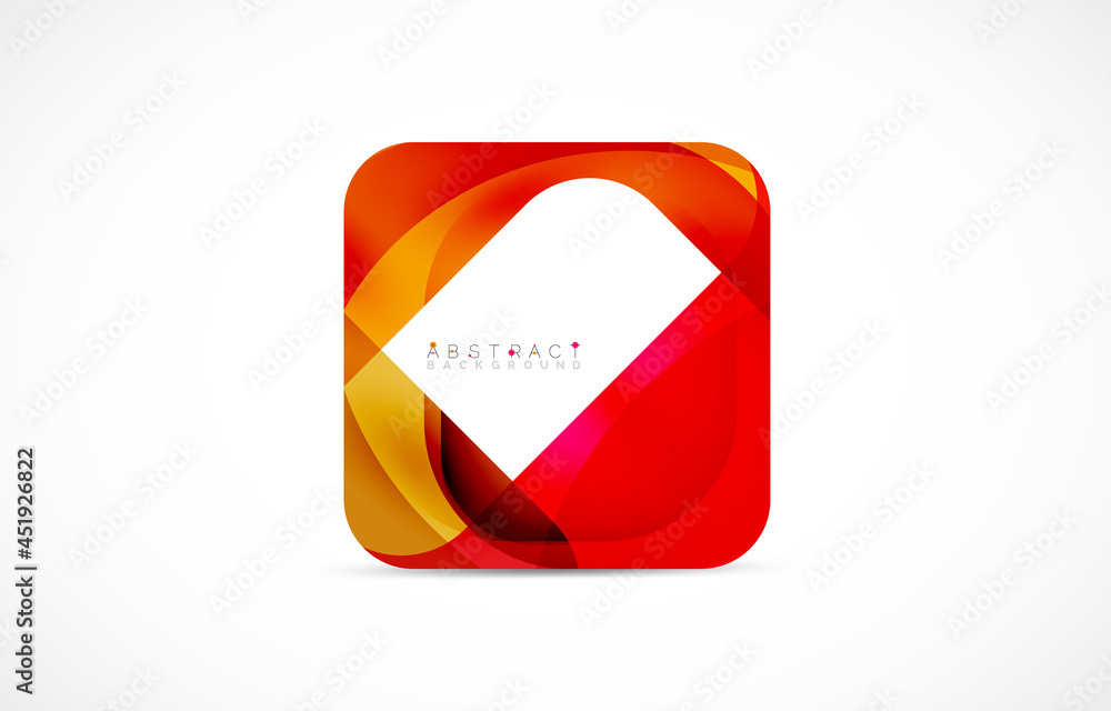 Minimal background. Abstract square shape with round corners created with wavy forms. Vector Illustration For Wallpaper, Banner, Background, Landing Page Minimal background. Abstract square shape with round corners created with wavy forms. Vector Illustration For Wallpaper, Banner, Background, Landing Page