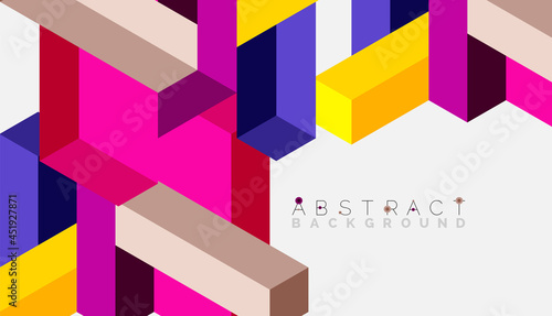 Abstract background. 3d cubes, cubic elements and blocks. Techno or business concept for wallpaper, banner, background, landing page