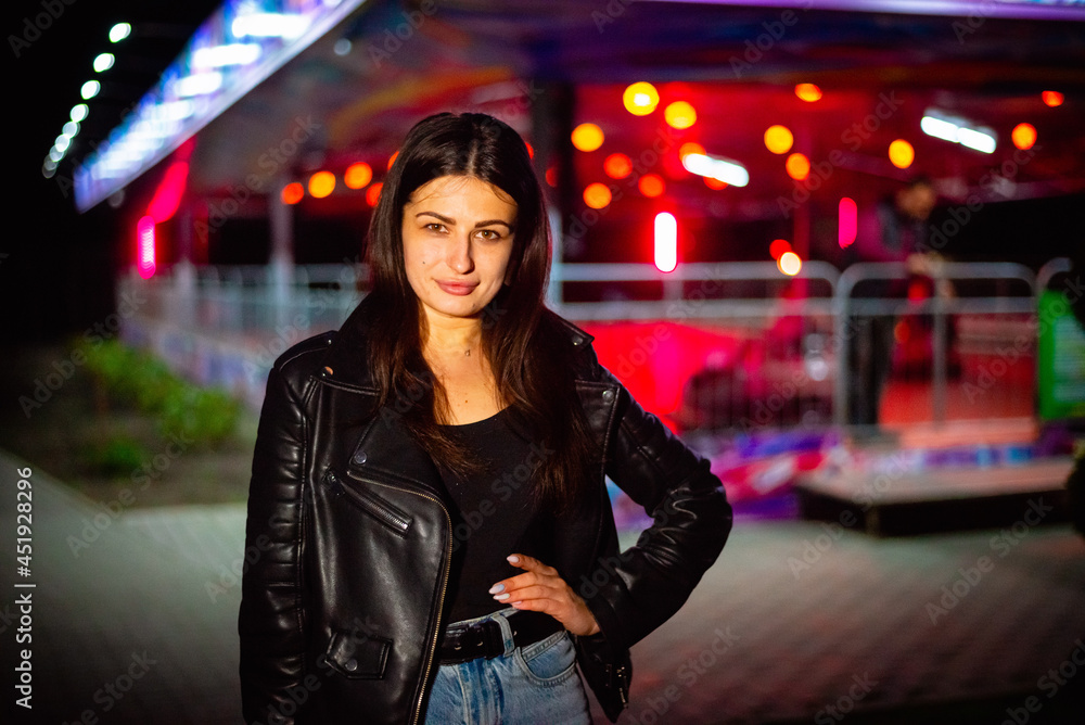 Night portrait of a charismatic girl Night portrait of a charismatic girl