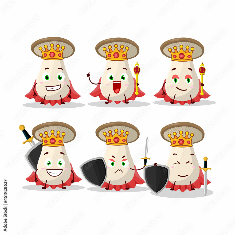 Fototapeta premium A Charismatic King king trumpet cartoon character wearing a gold crown