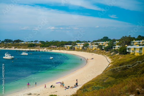                                                                                                              A view of sightseeing on Rottnest Island in Perth  Australia  famous for its quokka.