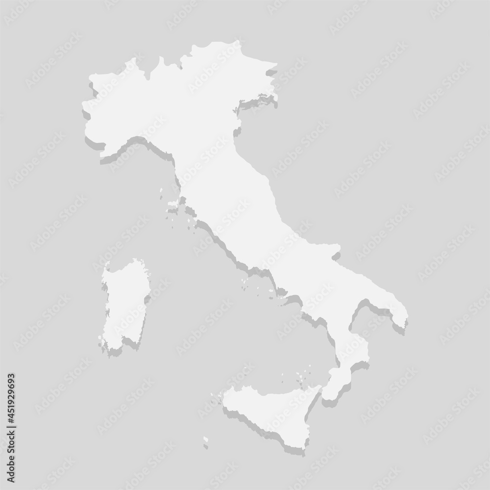 Vector outline map Italy, template Europe country