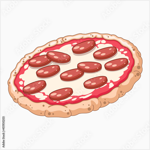 illustration of a pepperoni pizza