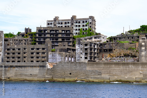 View of Gunkanjima, near Nagasaki, Japan