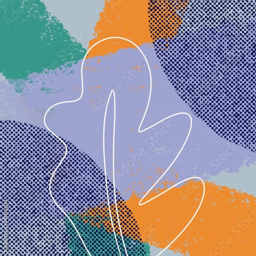 hand painted abstract design of tropical leaf