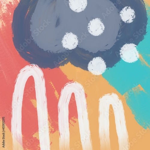hand brush strokes colorful art design