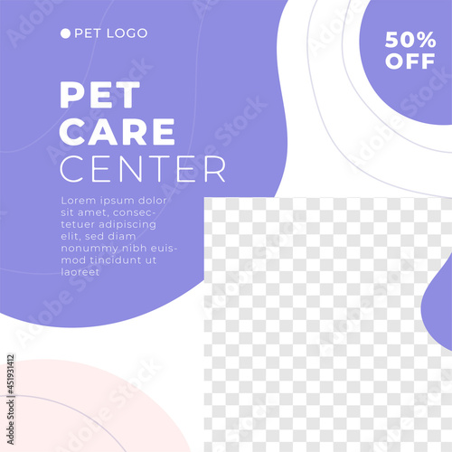 Pet shop, pet care feed design social media post template