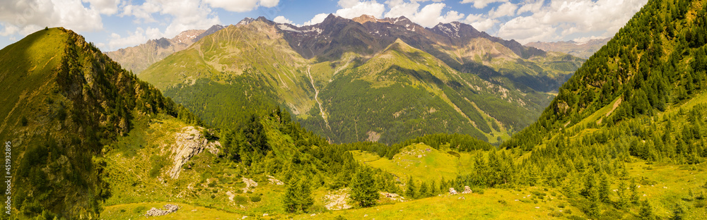 Panoramica Pejo, parco nazionale dello stelvio, Trentino, Italia