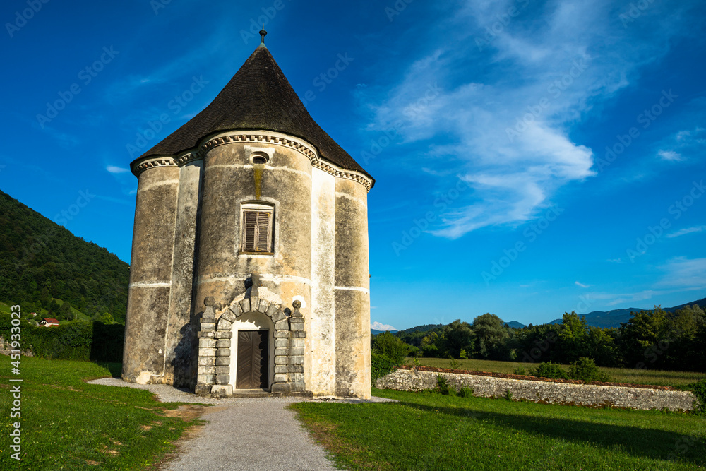 Hudicev Turn or Devils Tower Medieval Watchtower in Soteska, Slovenia