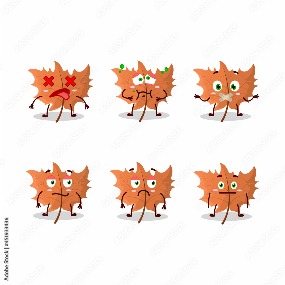 Maple Leaf cartoon character with nope expression Maple Leaf cartoon character with nope expression