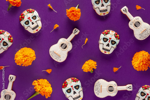 Сookies for the day of death. Dia de los Muertos. Pattern
