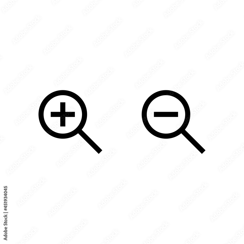 Zoom In and Out Icons Zoom In and Out Icons