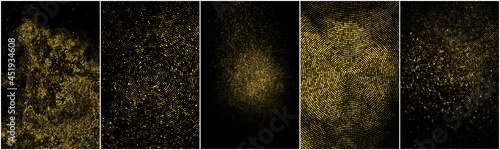 Fotografia Set of Gold Glitter Halftone Dotted Backdrop