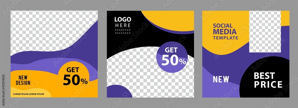 abstract banner template. Black, violet and yellow background color with stripe line shape. Suitable for social media post and web internet ads. Vector illustration with photo college. editable file abstract banner template. Black, violet and yellow background color with stripe line shape. Suitable for social media post and web internet ads. Vector illustration with photo college. editable file