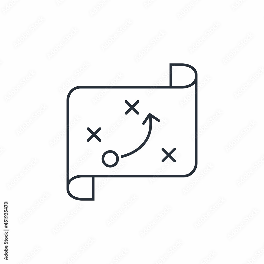 A detailed plan of movement, transition. Local map. Vector linear icon isolated on white background. A detailed plan of movement, transition. Local map. Vector linear icon isolated on white background.