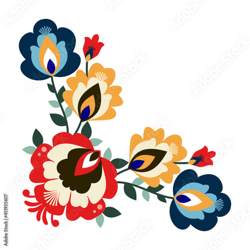 Polish folk decorative element vector