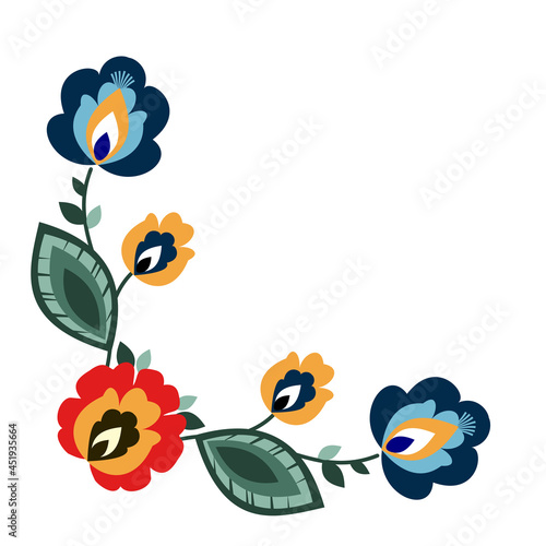 Polish folk decorative element vector