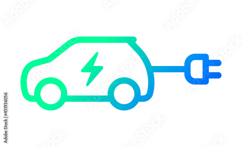 	
Electric car with plug icon symbol, EV car, Green hybrid vehicles charging point logotype, Eco friendly vehicle concept, Vector illustration