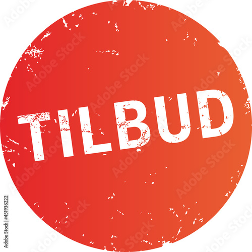 roter Button tilbud zerkratzt