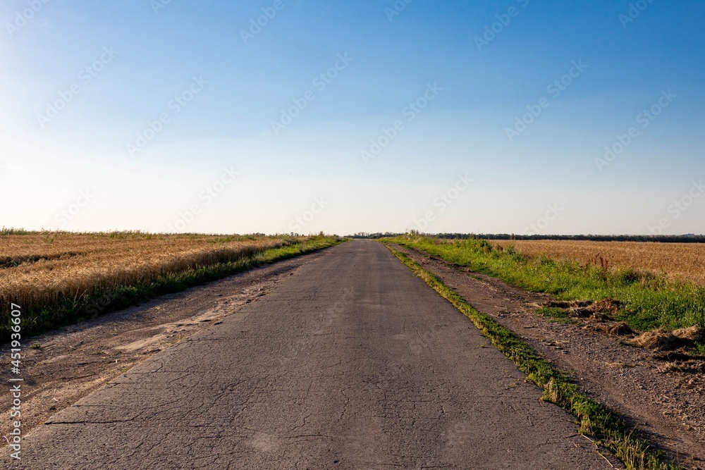 The road to the sunset sky