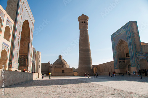 Uzbekistan. Bukhara. Poi Kalyan is an architectural ensemble at the foot of the Kalyan minaret. photo