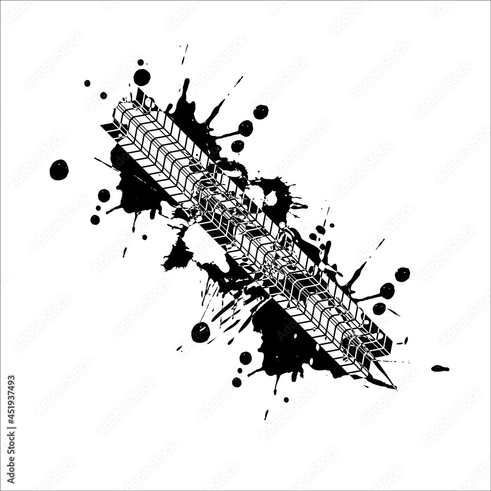 Obraz premium tire tracks vector