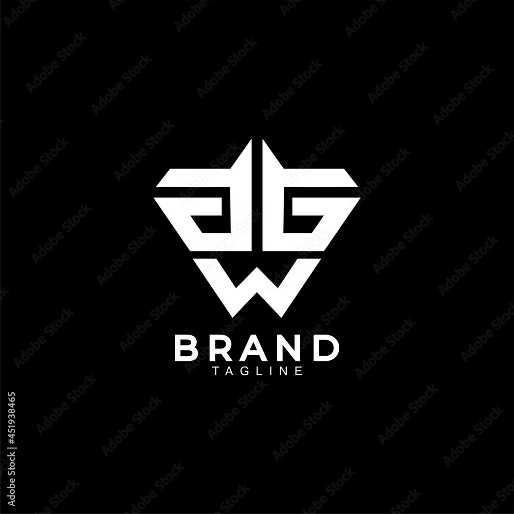 AGW initial logo or monogram simple design for brand AGW initial logo or monogram simple design for brand