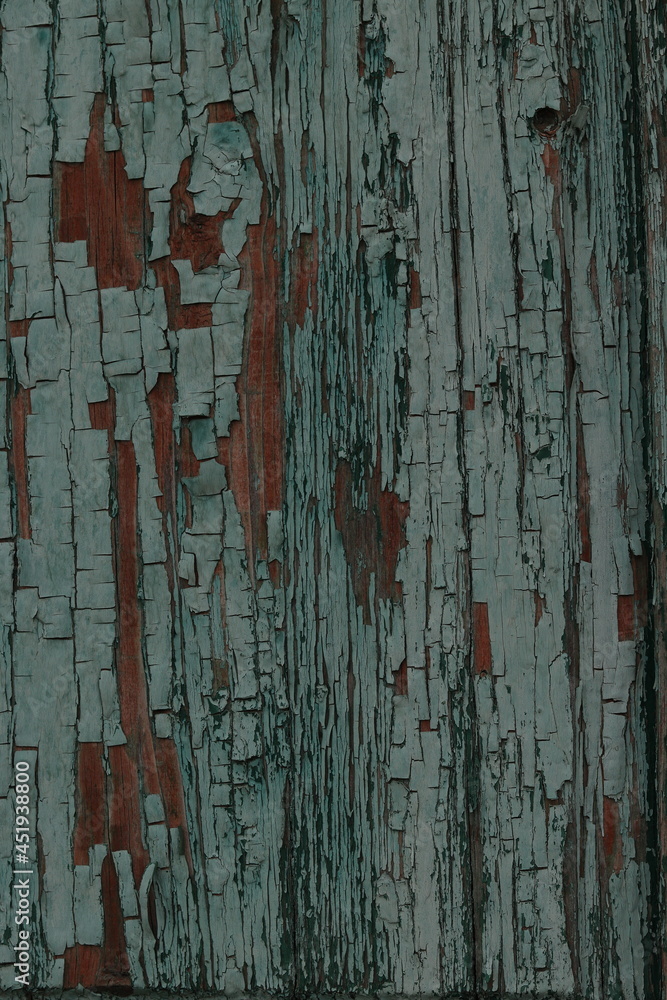 Texture of painted blue wooden old door
