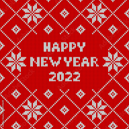 Seamless knit pattern Christmass 2022.