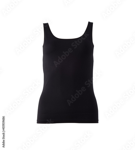 Casual black women singlet isolated on white background