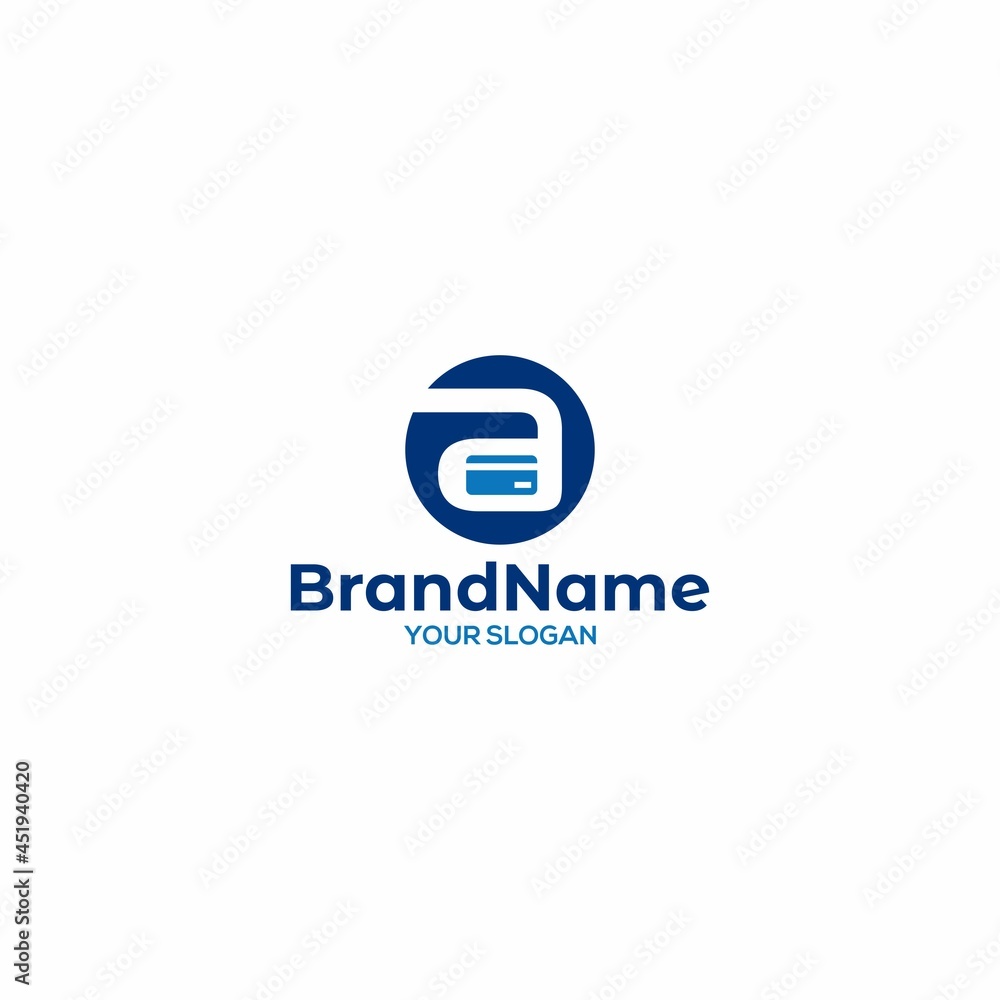 Credit Card In Letter A Logo Design Vector