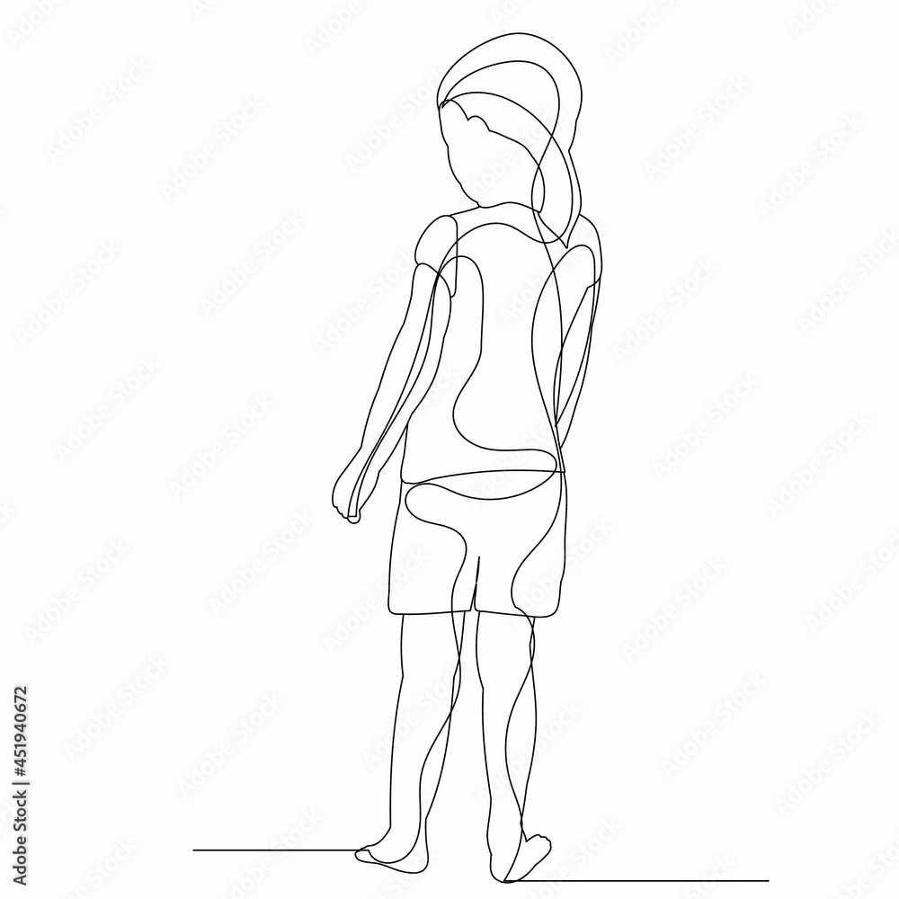 one line drawing child isolated, sketch vector one line drawing child isolated, sketch vector