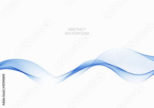 Blue stream transparent wave smoke Abstract background Design element