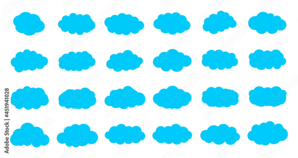 Set of clouds collection. Cloud icon. Cloud Vector, Cloud symbol. Vector illustration