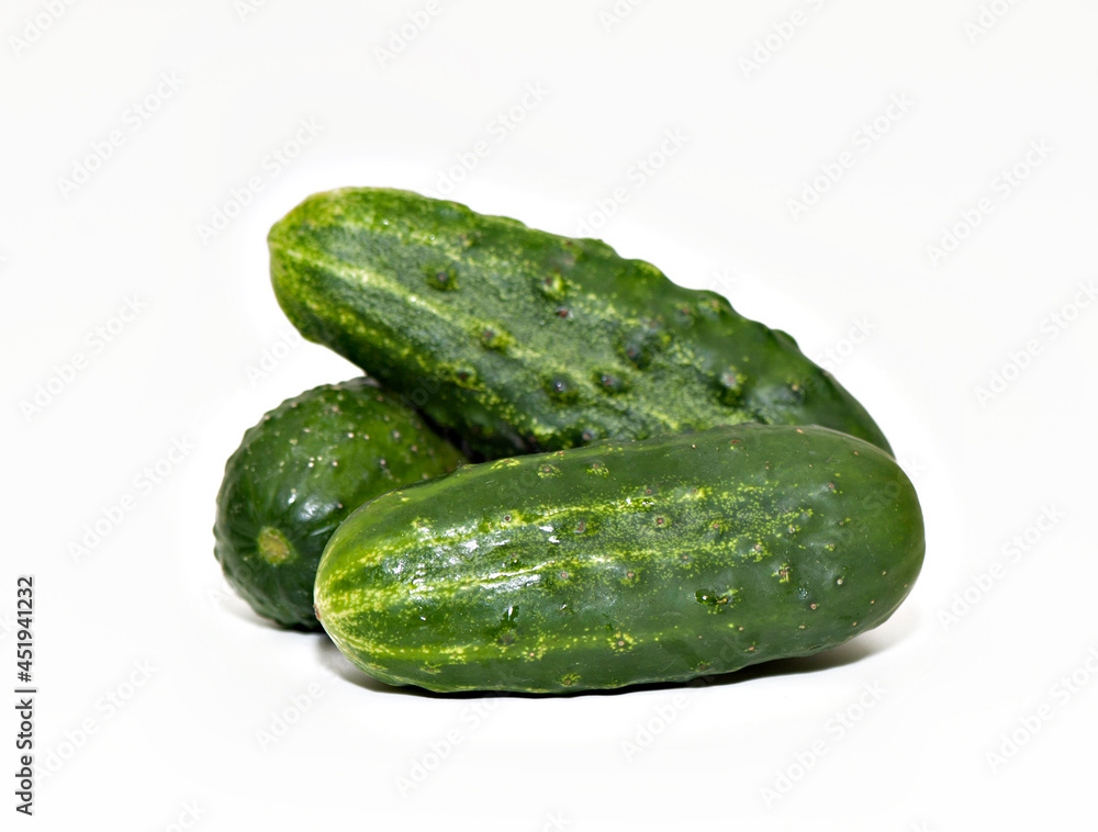 Two cucumbers on a white background Two cucumbers on a white background