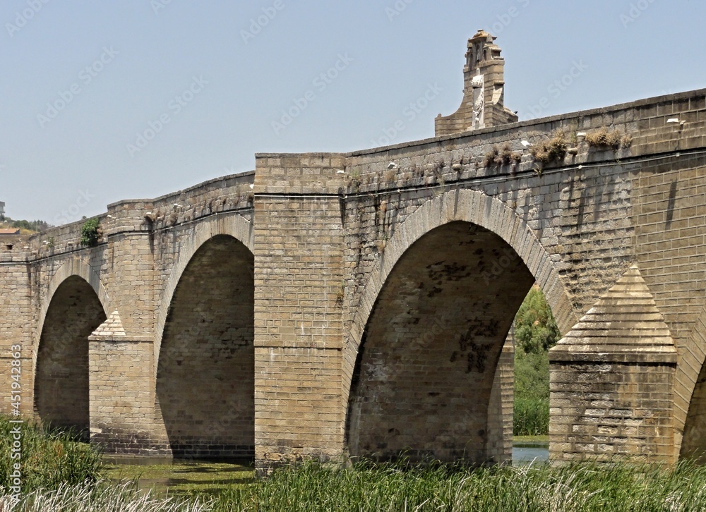 Roman bridge in Medellin, Extremadura - Spain 
