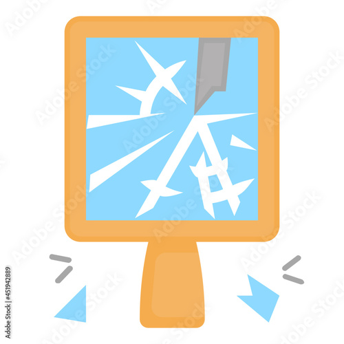 broken mirror flat icon