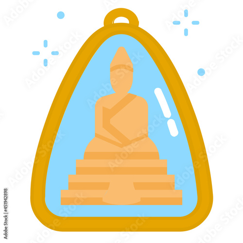 buddha amulet flat icon