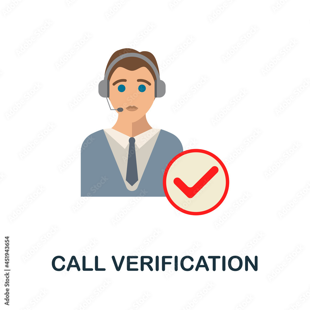 Call Verification flat icon. Colored sign from home security collection. Creative Call Verification icon illustration for web design, infographics and more Call Verification flat icon. Colored sign from home security collection. Creative Call Verification icon illustration for web design, infographics and more
