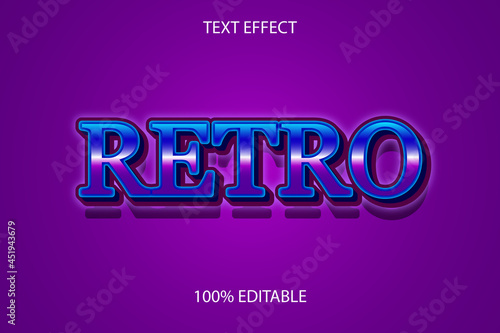 retro color blue purple editable text effect