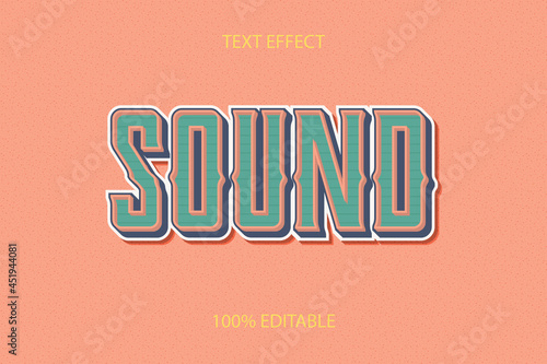 sound style retro editable text effect