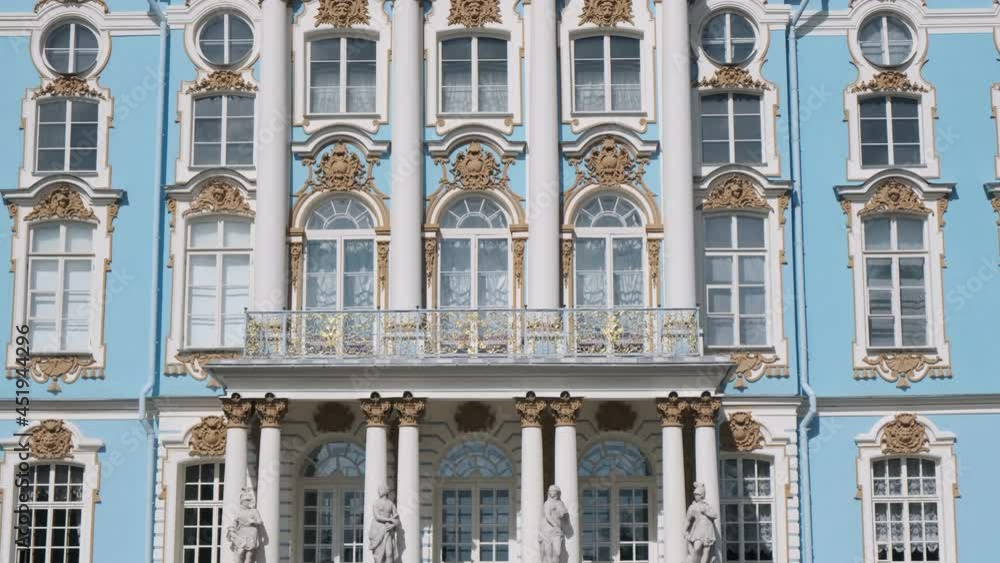 front view of famous Catherine’s Palace in town of Pushkin near Saint Petersburg; tilt camera movement from bottom to top
front view of famous Catherine’s Palace in town of Pushkin near Saint Petersburg; tilt camera movement from bottom to top
