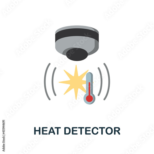 Heat Detector flat icon. Colored sign from home security collection. Creative Heat Detector icon illustration for web design, infographics and more