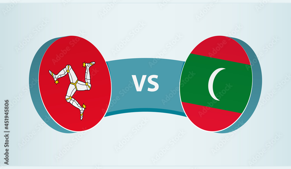 Isle of Man versus Maldives, team sports competition concept. Isle of Man versus Maldives, team sports competition concept.
